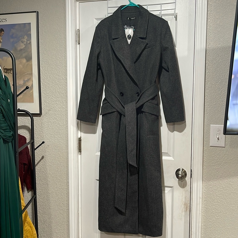 NWT SHEIN Charcoal Double-Breasted Pea Coat size XL